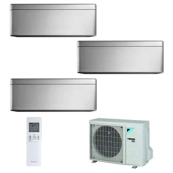 Climatizzatore Daikin Trial Split STYLISH Silver inverter R 32 bluevolution 9000+9000+12000 con 3MXM52M 9+9+12