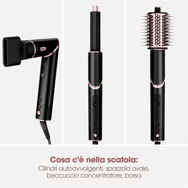 Styler E Asciugacapelli Shark Flexstyle - Nero E Oro Rosa Hd424eu - Shark - SHR.HD424EU