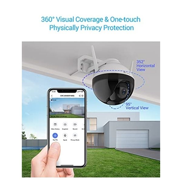 Kit 2 Telecamere EZVIZ C8c 5MP 3K Wi-Fi Esterno – Motorizzate 360°, Visione Notturna Colore, Rilevamento AI Persone/Veicoli E Tracciamento Auto Zoom