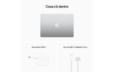 Macbook Air 13\" M2 Core 8 Cpu Core 8 Gpu 8gb/256gb - Argento - Apple - APP.MLXY3T/A
