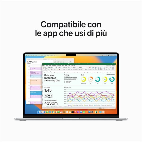 Macbook Air 15\" M2 Chip 8-core Cpu 10-core Gpu 256gb - Argento - Apple - APP.MQKR3T/A
