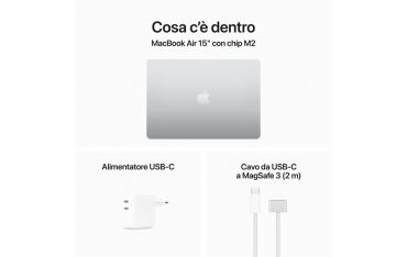 Macbook Air 15\" M2 Chip 8-core Cpu 10-core Gpu 256gb - Argento - Apple - APP.MQKR3T/A