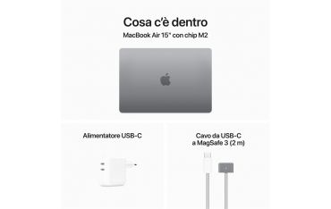 Macbook Air 15\" M2 Chip 8-core Cpu 10-core Gpu 512gb - Grigio Siderale - Apple - APP.MQKQ3T/A