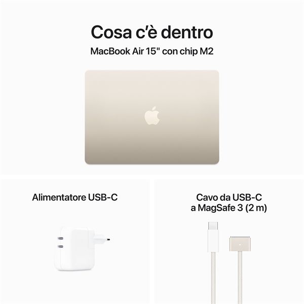 Macbook Air 15\" M2 Chip 8-core Cpu 10-core Gpu 256gb - Galassia - Apple - APP.MQKU3T/A