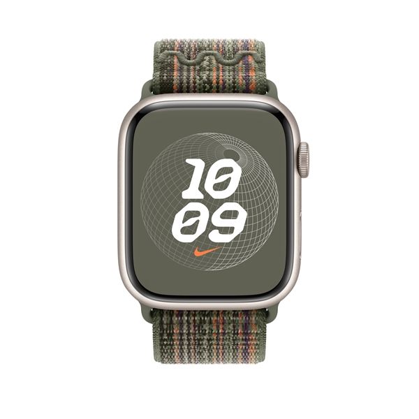 Cinturino Nike Sport Loop Sequoia/arancione 45mm - Apple - APP.MTL63ZM/A