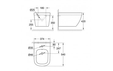 Vaso - Bidet Sospesi Grohe Euro Ceramic con CopriWC Softclose e Rimless