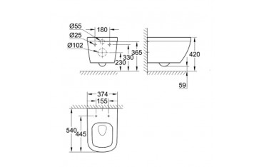 Vaso - Bidet Sospesi Grohe Euro Ceramic con CopriWC Softclose e Rimless