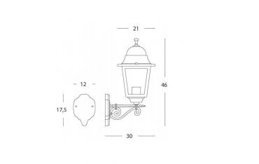 Applique In Alto Grande E27 Sovil Amalfi Nero - 319/06