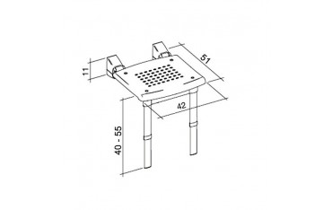 Sedile Ribaltabile Da Muro Con Gambe Bianco PR-WSL-PP-BX