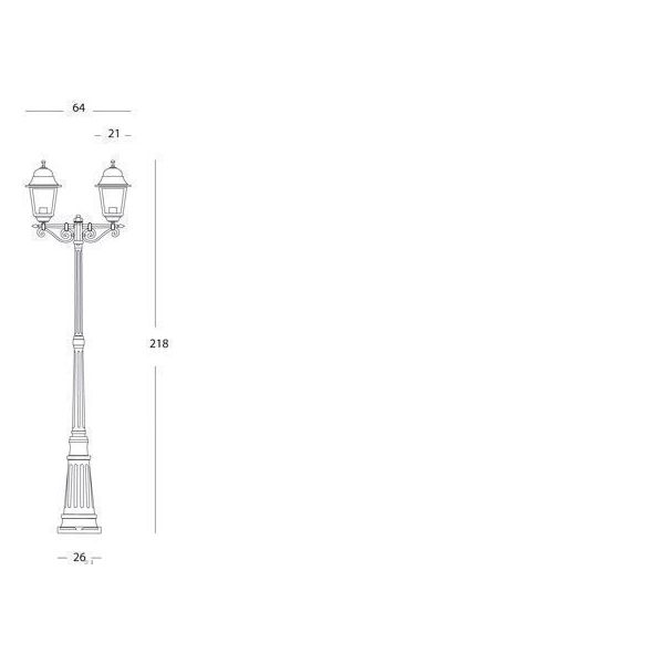 Palo Alto Due Luci E27 Sovil Amalfi Nero - 396/06