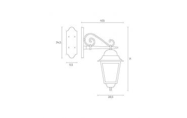 Applique In Basso Maxi E27 Sovil Amalfi Nero - 581/06