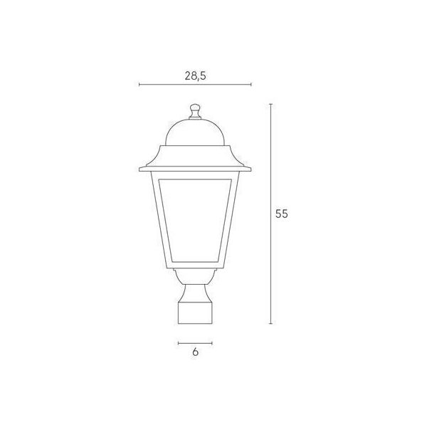 Testa-palo Maxi D.60 E27 Sovil Amalfi Nero - 872/06