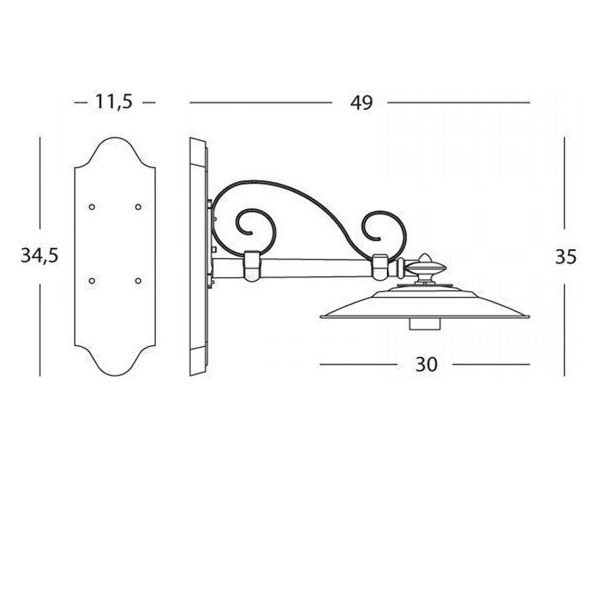 Applique Media E27 Sovil Antique Grafite - 884/16