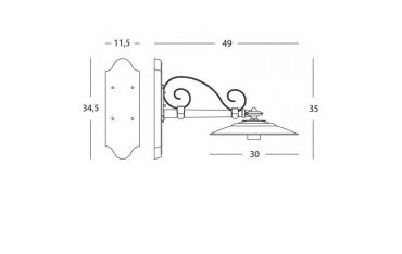 Applique Media E27 Sovil Antique Grafite - 884/16