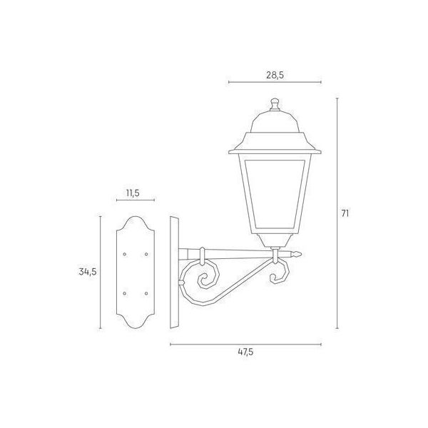 Applique In Alto Maxi E27 Sovil Amalfi Nero - 983/06