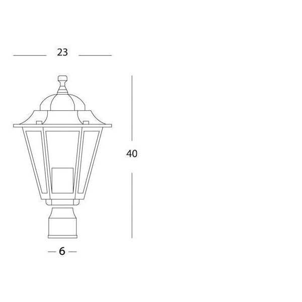 Testa-palo Grande D.60 E27 Sovil Assisi Nero - 400/06