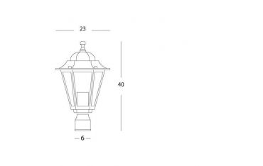 Testa-palo Grande D.60 E27 Sovil Assisi Nero - 400/06