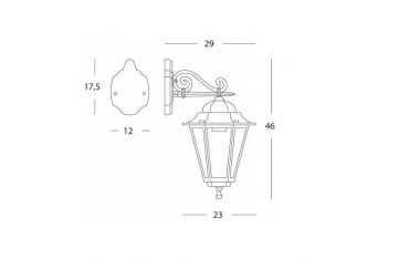 Applique In Basso Grande E27 Sovil Assisi Nero - 993/06