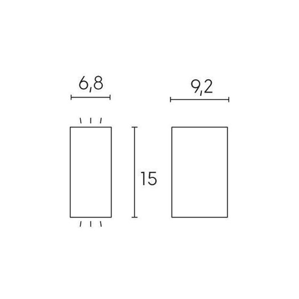 Applique Bi-emissione Gu10 Sovil Bobo Grafite - 170/16
