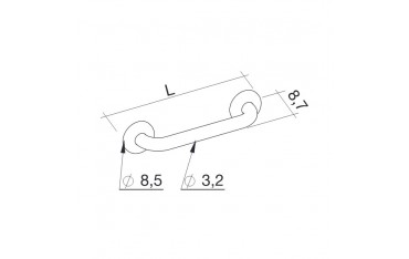 Corrimano Lineare Laccato in Acciaio 30 cm Bianco EH-12-PCX