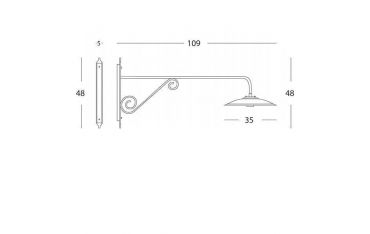 Applique Lunga Grande E27 Sovil Borgo Grafite - 929/16