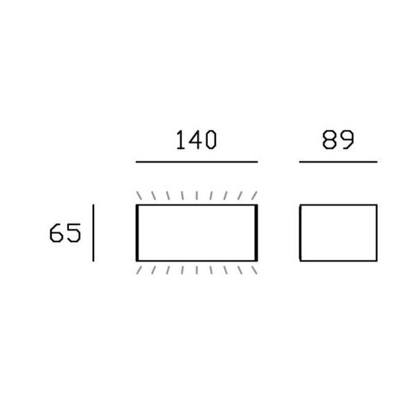 Applique Bi-emissione Media 12w Led 3000k Sovil Box Grafite - 98590/16