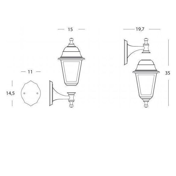 Applique Up & Down Mini E27 Resina Sovil Devil Nero - 430/06