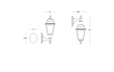 Applique Up & Down Mini E27 Resina Sovil Devil Nero - 430/06