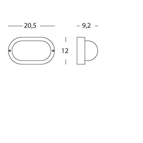 Plafoniera In Resina E27 Sovil Echo Ovale Nero - 45/06