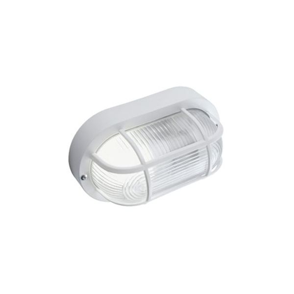 Plafoniera In Resina Con Gabbia E27 Sovil Echo Ovale Bianco - 46/02