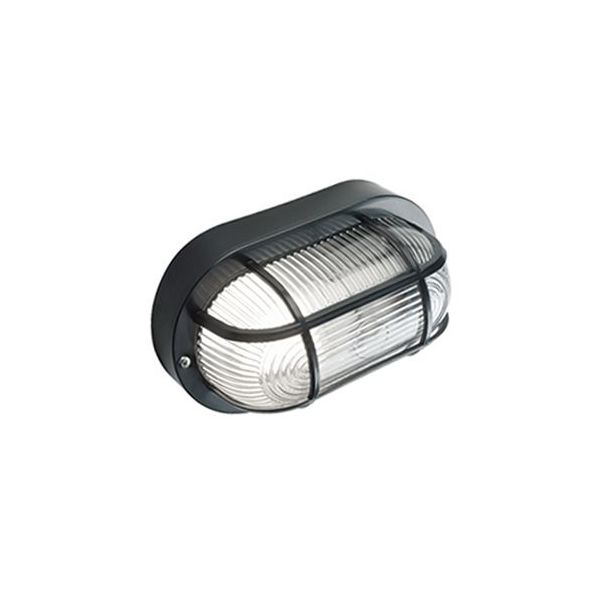 Plafoniera In Resina Con Gabbia E27 Sovil Echo Ovale Nero - 46/06