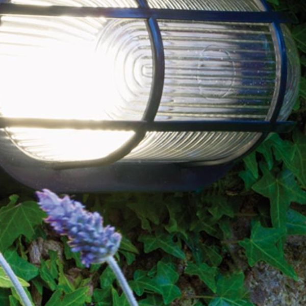 Plafoniera In Resina Con Gabbia E27 Sovil Echo Ovale Nero - 46/06