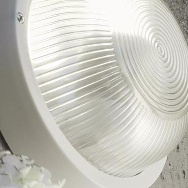 Plafoniera In Resina E27 Sovil Echo Tonda Bianco - 47/02