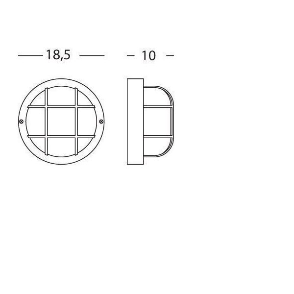 Plafoniera In Resina Con Gabbia E27 Sovil Echo Tonda Bianco - 48/02