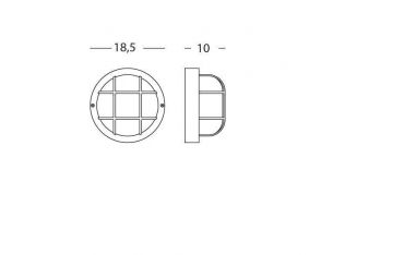 Plafoniera In Resina Con Gabbia E27 Sovil Echo Tonda Bianco - 48/02
