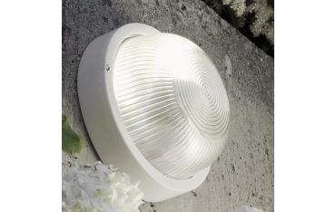 Plafoniera In Resina Con Gabbia E27 Sovil Echo Tonda Bianco - 48/02