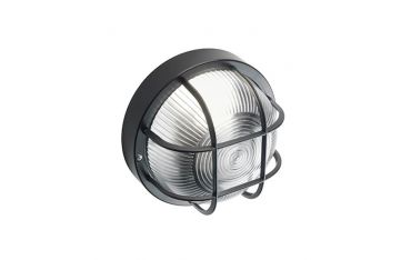 Plafoniera In Resina Con Gabbia E27 Sovil Echo Tonda Nero - 48/06