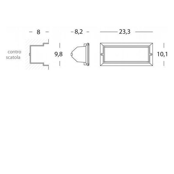 Incasso Parete Aperto E27 Sovil Escape Nero - 215/06