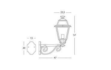 Applique In Alto Grande E27 Sovil Elegance Grafite - 855/16