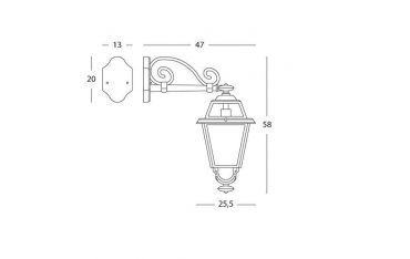 Applique In Basso Grande E27 Sovil Elegance Grafite - 856/16