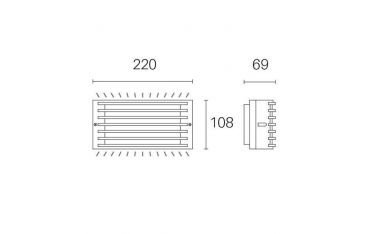 Applique Gabbia 10w Led 3000k Sovil Grid Bianco - 98501/02