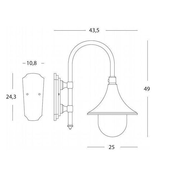 Applique In Basso Grande E27 Sovil Lampara Ruggine - 347/11