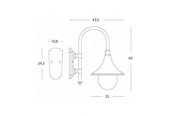 Applique In Basso Grande E27 Sovil Lampara Ruggine - 347/11