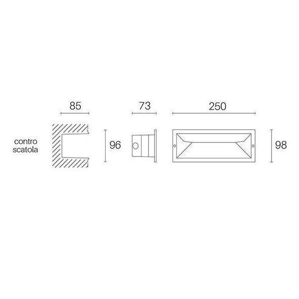 Incasso Parete Chiuso 12w Led 4000k Sovil Mask Grafite - 99152/16