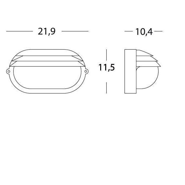 Applique Piccola Ovale E27 Sovil Palpebra Ovale Bianco - 787/02