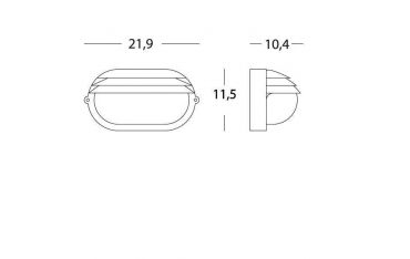 Applique Piccola Ovale E27 Sovil Palpebra Ovale Bianco - 787/02
