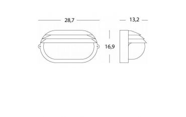 Applique Grande Ovale E27 Sovil Palpebra Ovale Bianco - 788/02