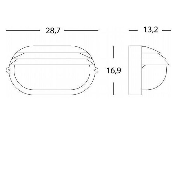 Applique Grande Ovale E27 Sovil Palpebra Ovale Nero - 788/06