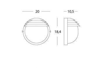 Applique Piccola Tonda E27 Sovil Palpebra Tonda Bianco - 789/02
