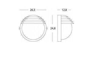 Applique Grande Tonda E27 Sovil Palpebra Tonda Nero - 790/06